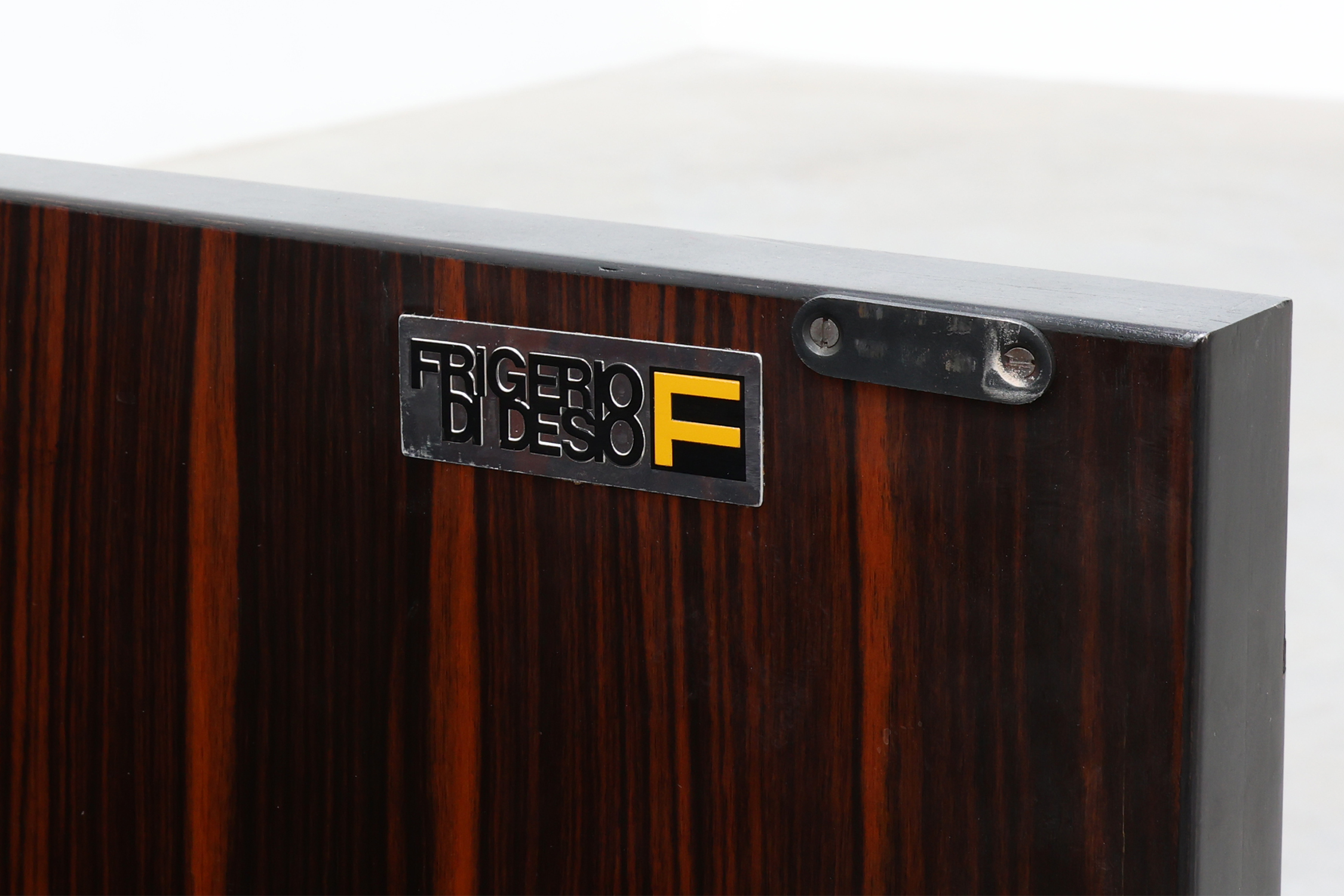 Sculptural wood and Brutalist Brass Credenza by Luciano Frigerio, Italy 1970sthumbnail